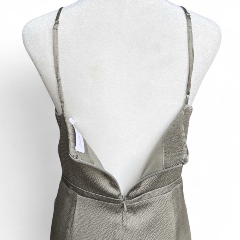 $448 Jonathan Simkhai Eucalyptus Green Silk Midi Dress Sz 6 Designer Chic Luxe - Picture 11 of 16